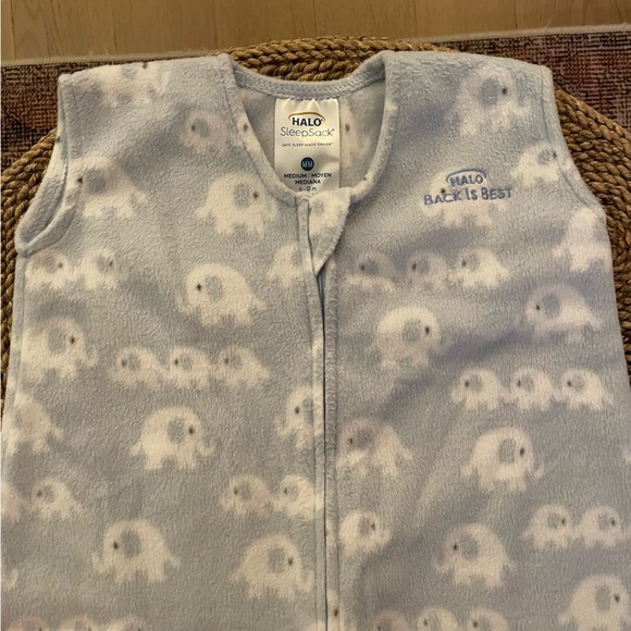 NWOT, Halo Fleece Sleep Sack Elephants, 6-12 M, Medium - Picture 5 of 5